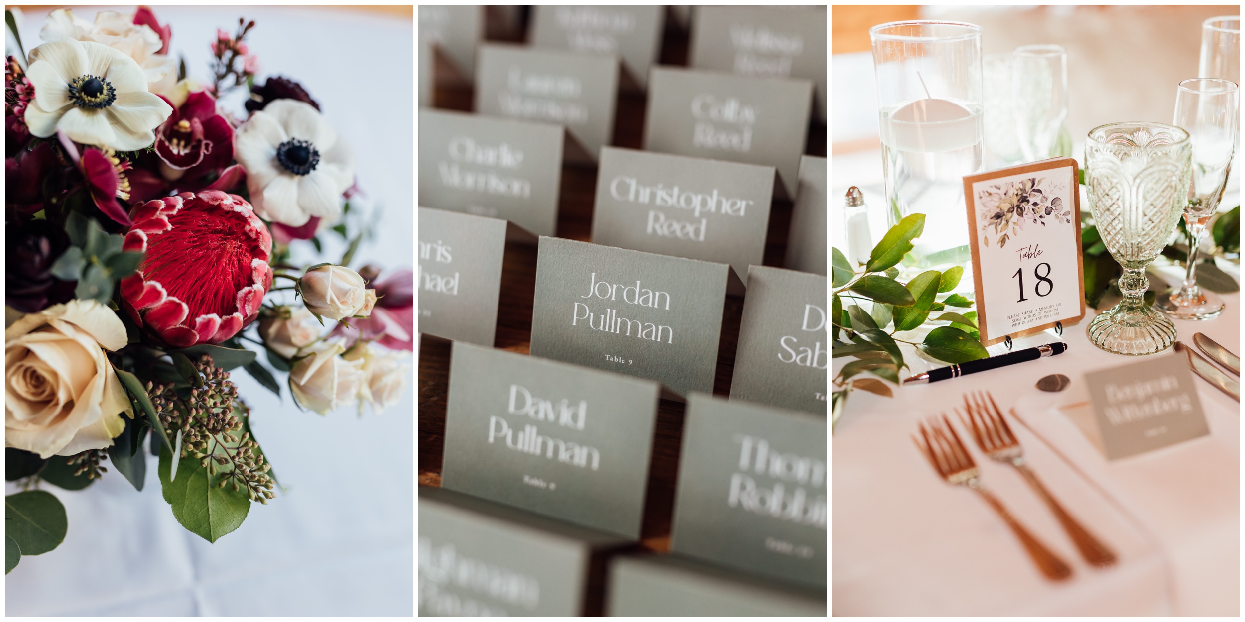 Floral ceremony decor inside Red Lion Inn barn wedding in Cohasset MA